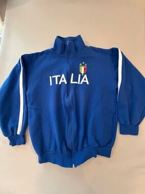 Vintage Italia Track Jacket XXL Blue Full Zip Soccer Football Italy sweatshirt